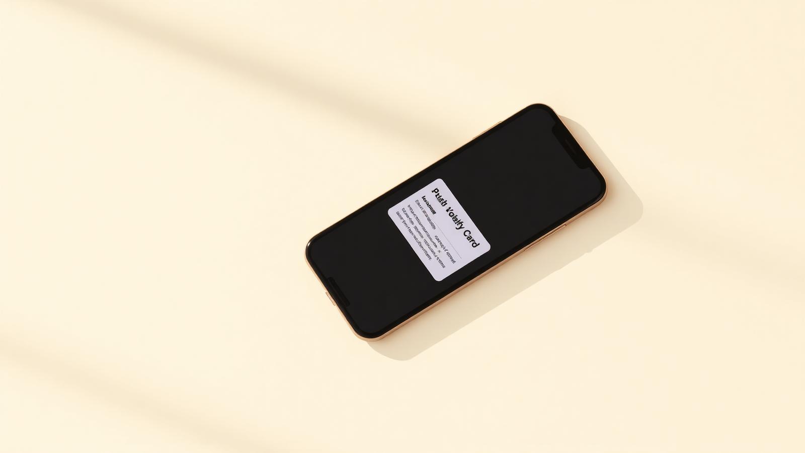 A phone lock screen showing a WeLoyal loyalty card push notification on a cream background.