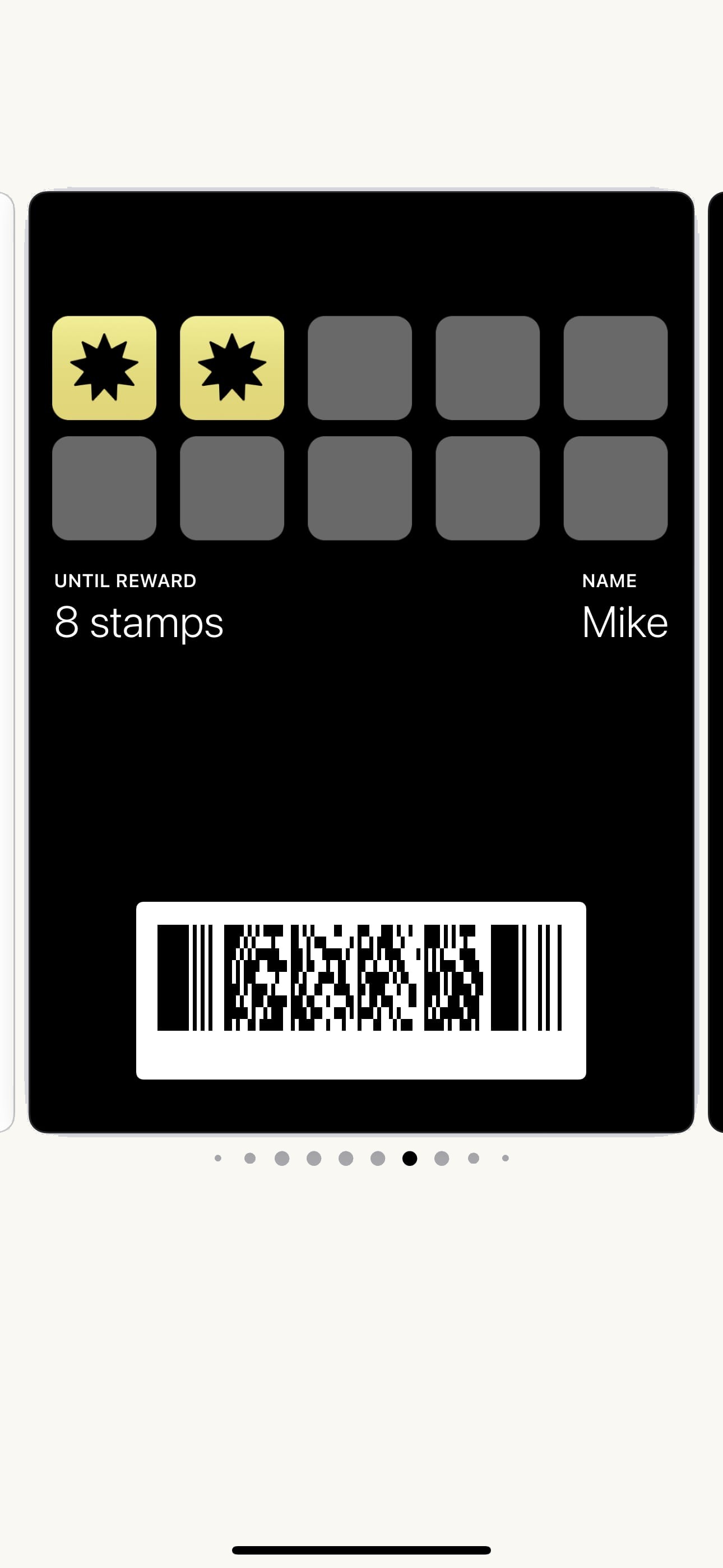 Stamps card